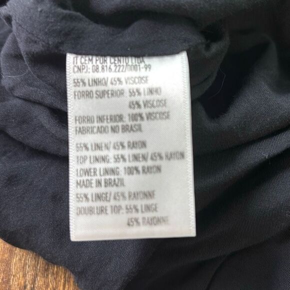 VIX Paula Hermanny Leda Long Maxi Cut Out Dress Black Linen Sz M - Picture 10 of 13